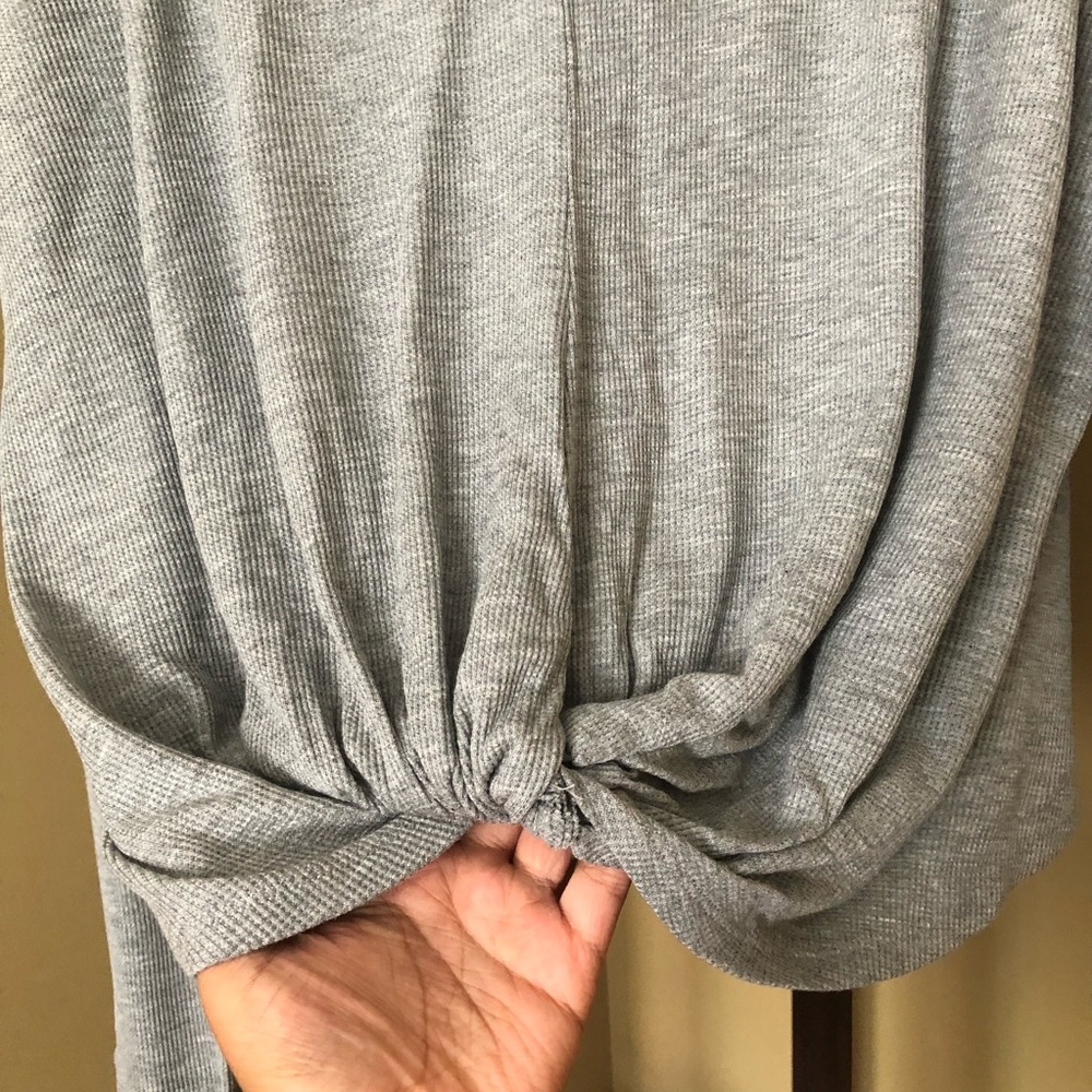 Fate + Fortune Gray Long-Sleeve Front Knot Top - Picture 4 of 4